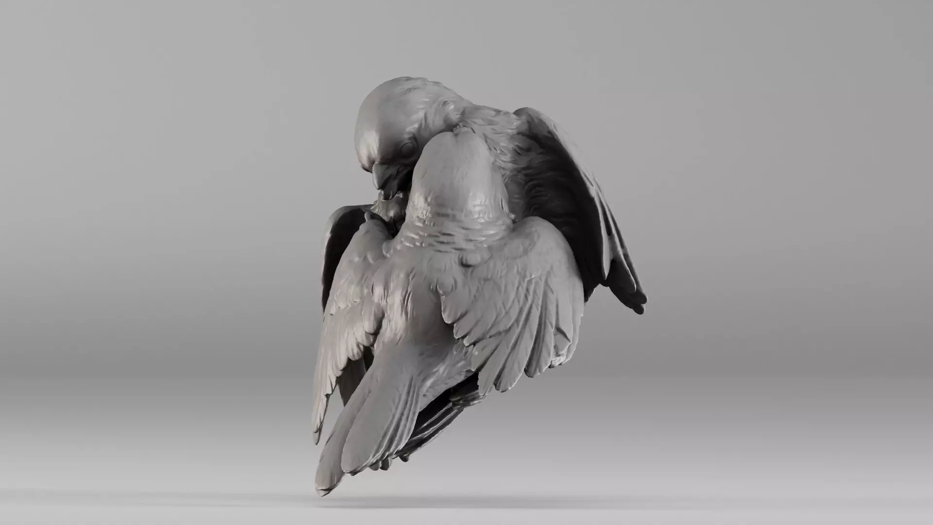 S00051 Lovebirds Romantic 3D Sculpture 3dp 3D print model_6