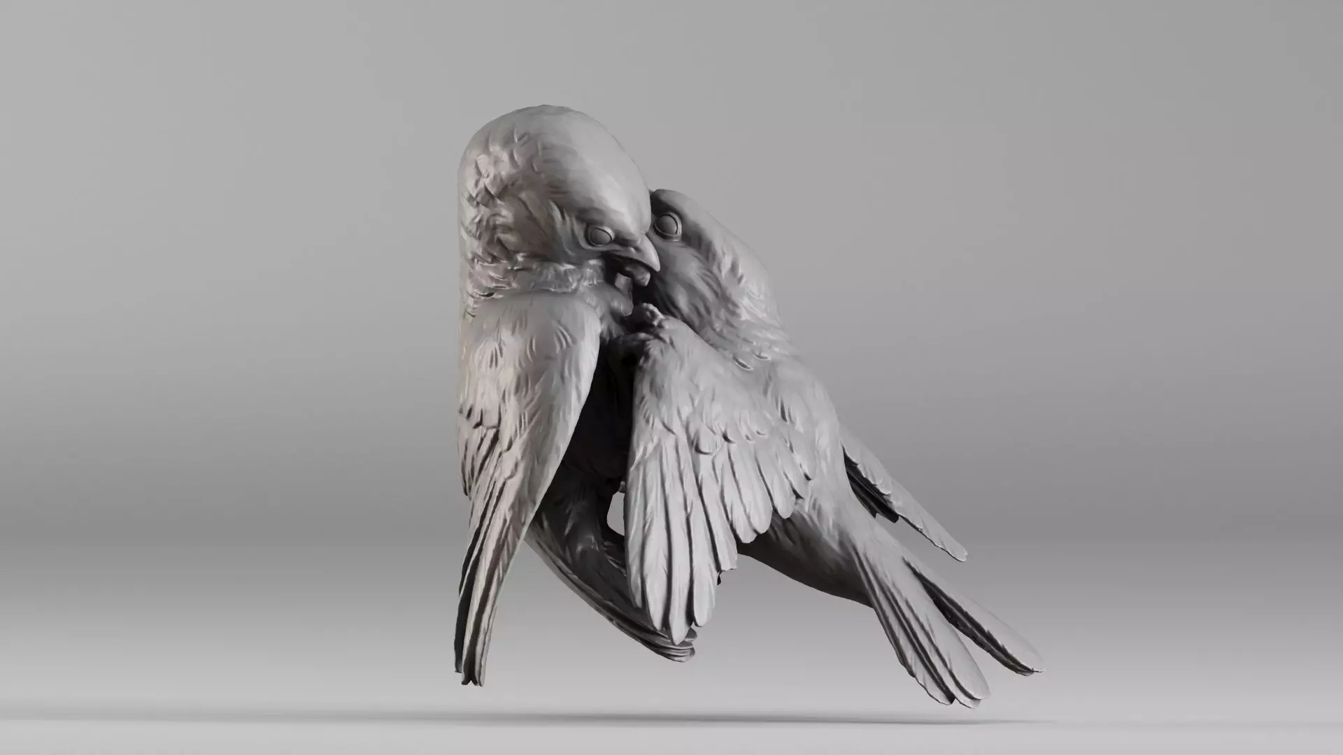 S00051 Lovebirds Romantic 3D Sculpture 3dp 3D print model_2