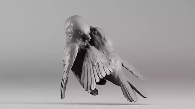 S00051 Lovebirds Romantic 3D Sculpture 3dp