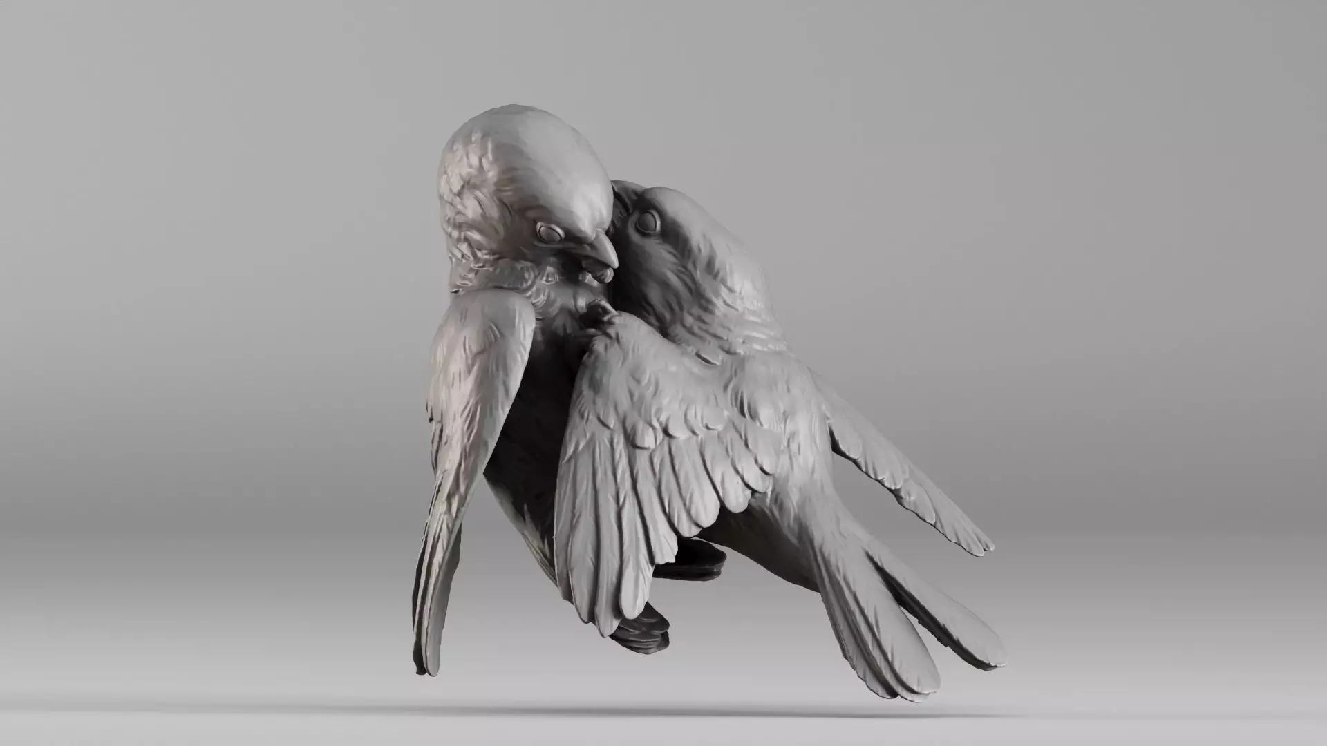 S00051 Lovebirds Romantic 3D Sculpture 3dp 3D print model_0