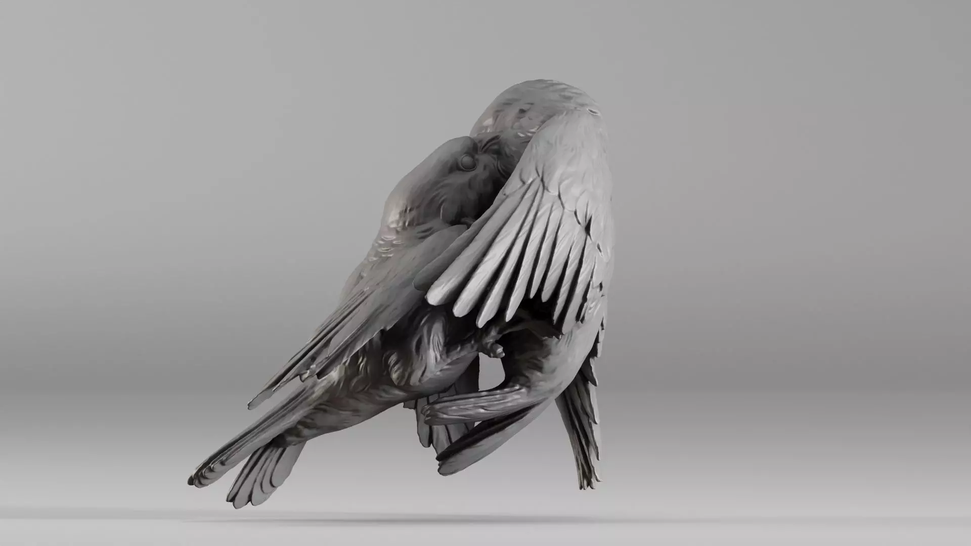 S00051 Lovebirds Romantic 3D Sculpture 3dp 3D print model_5