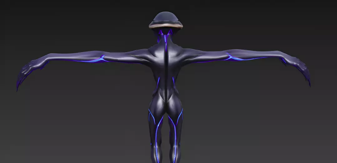 Alien creature in T-pose 3D model_5