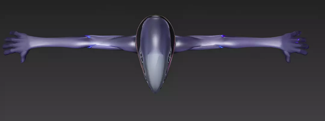 Alien creature in T-pose 3D model_2