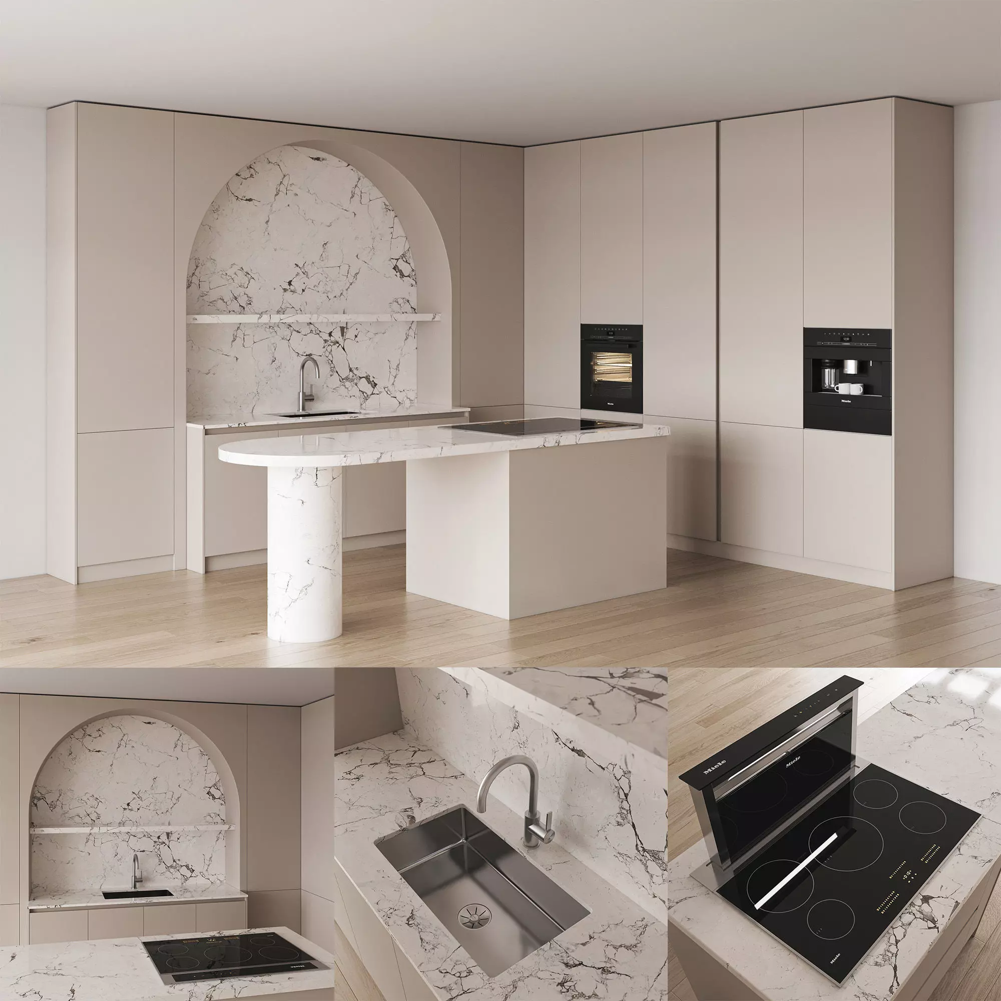 modern kitchen 02 3D model_0