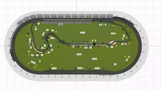 Race Oval Track 3D Model 3D model 7