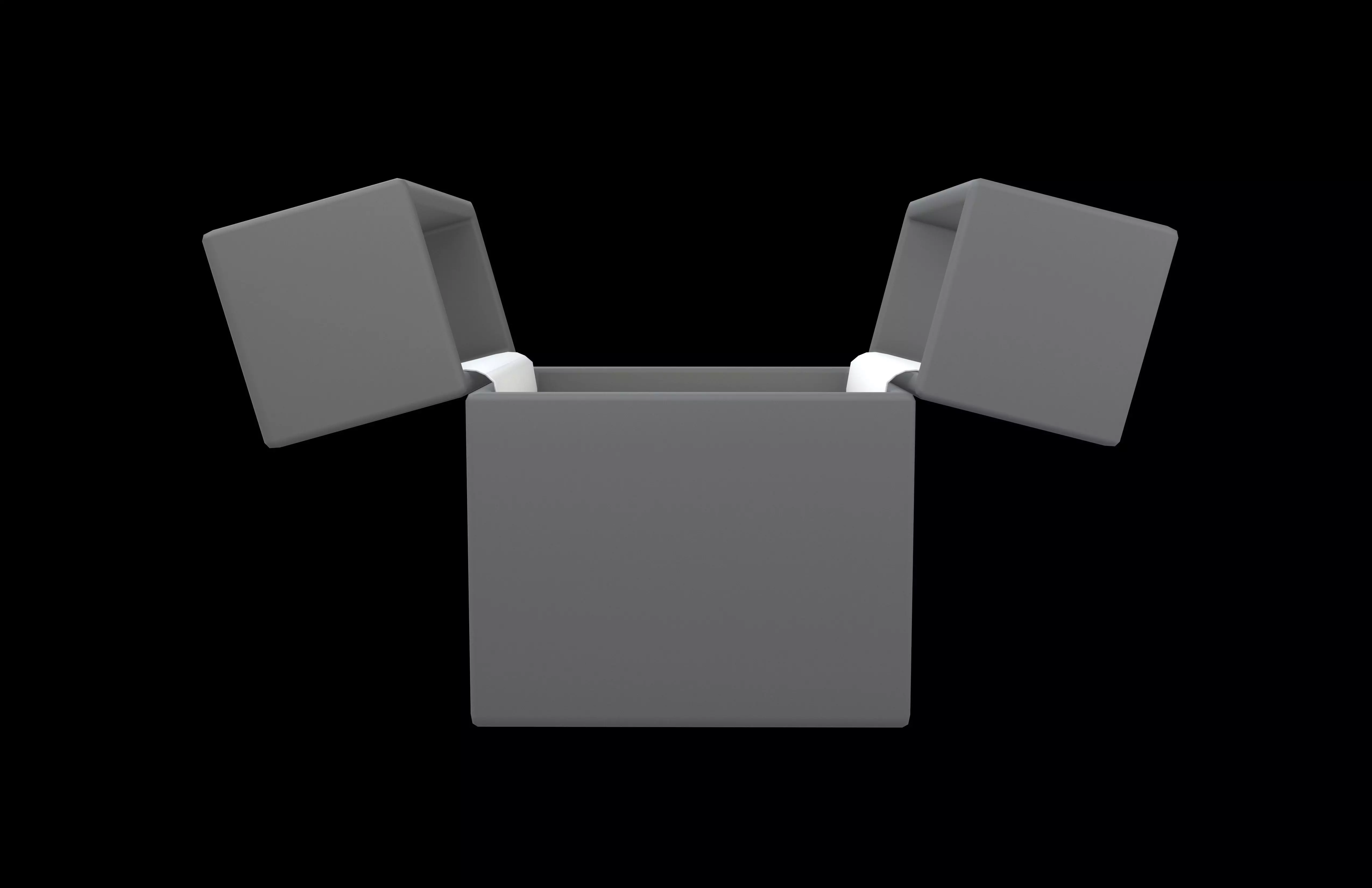 Double Open Door Jewelry Box v1 001 Low-poly 3D model_1