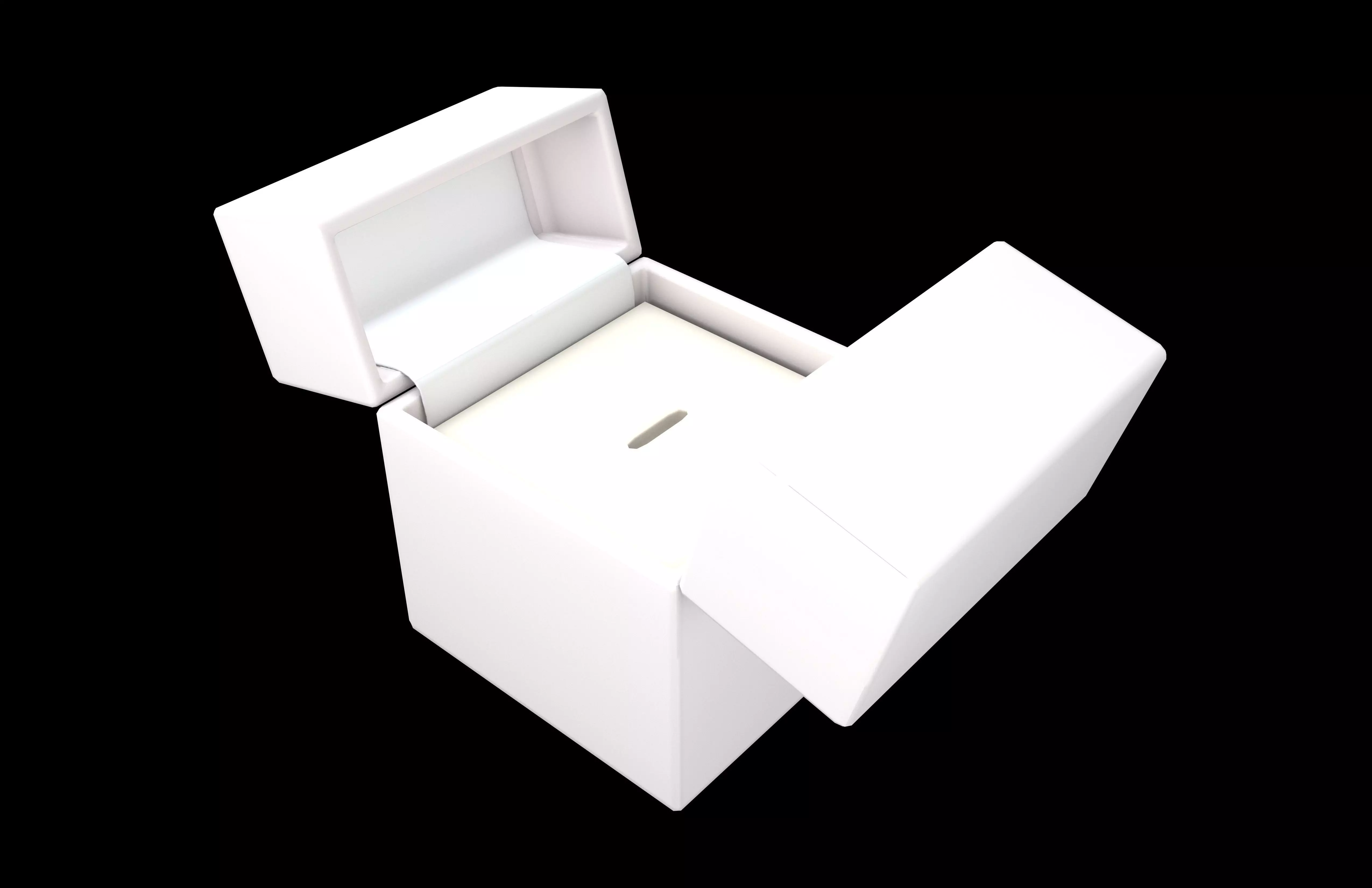 Double Open Door Jewelry Box v1 002 Low-poly 3D model_2