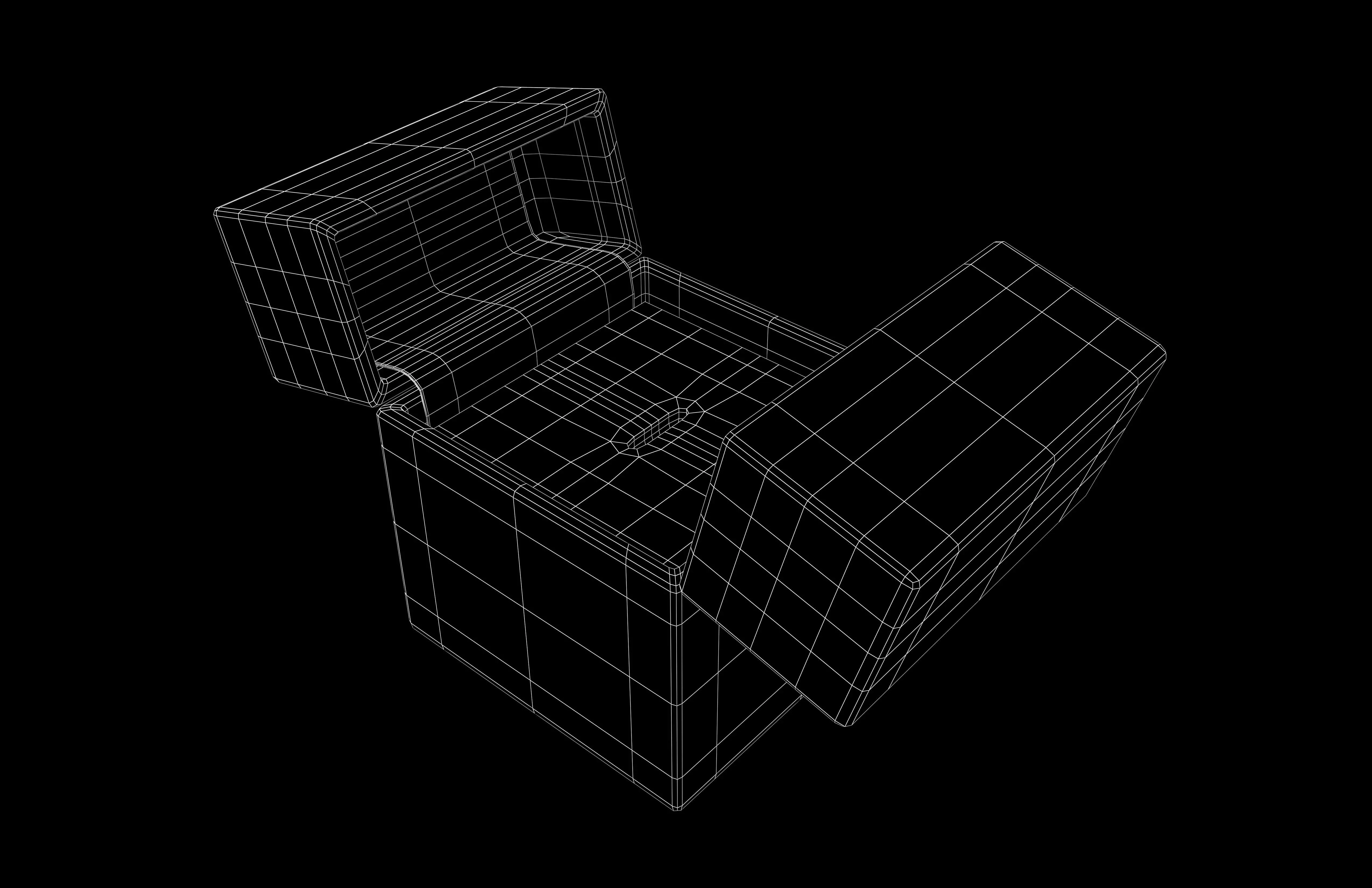 Double Open Door Jewelry Box v1 003 Low-poly 3D model_6