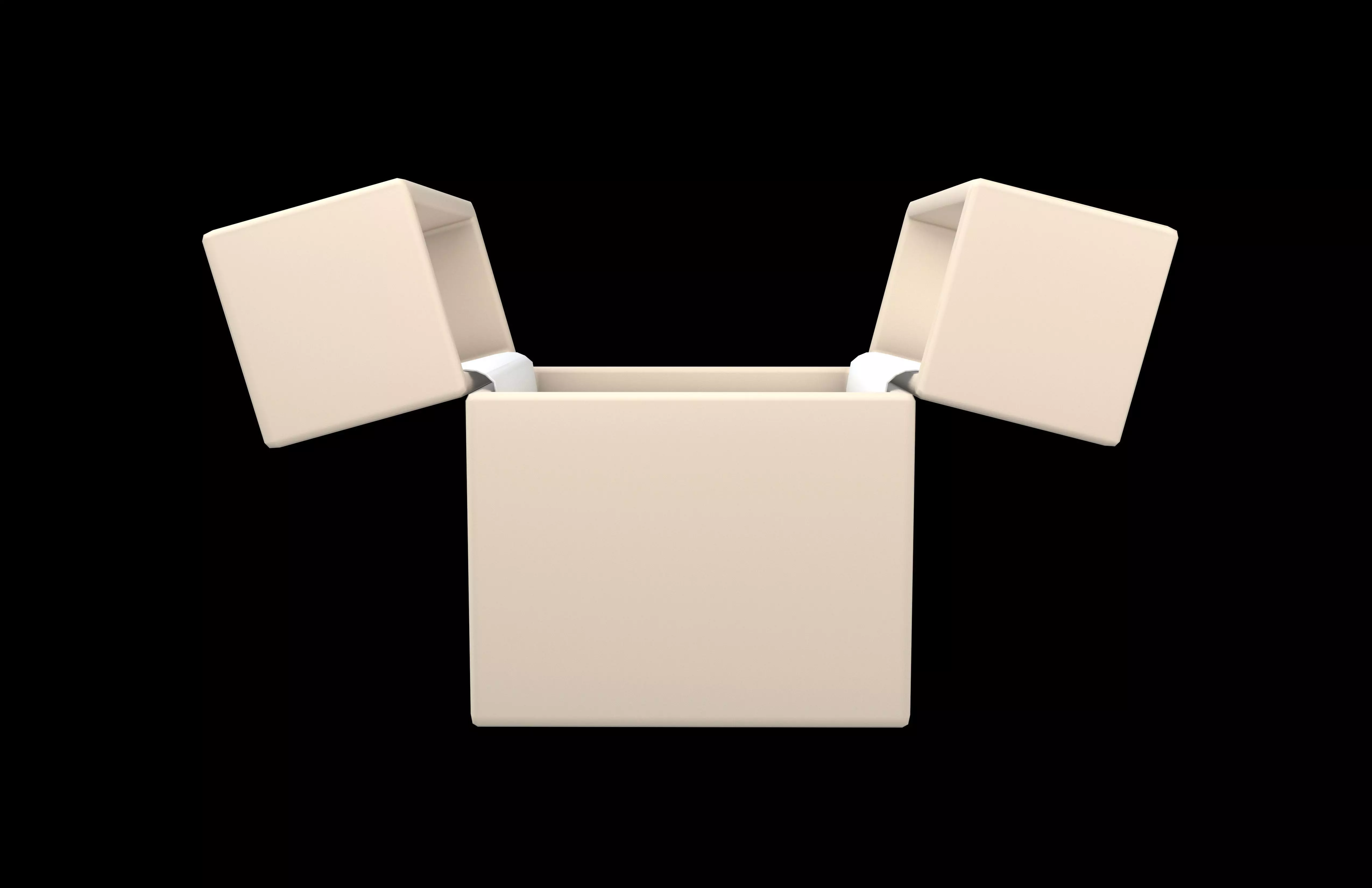 Double Open Door Jewelry Box v1 003 Low-poly 3D model_1