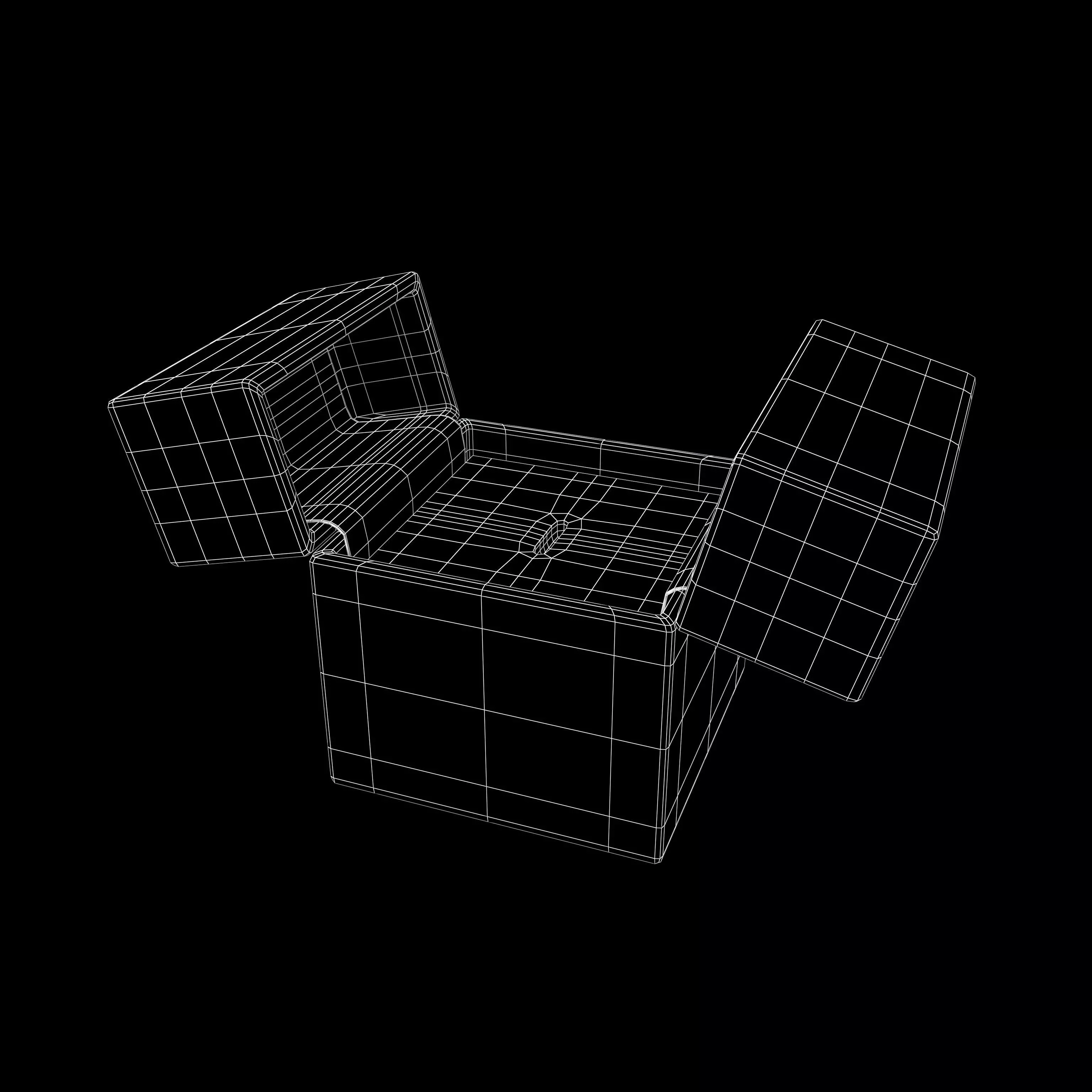 Double Open Door Jewelry Box v1 003 Low-poly 3D model_4