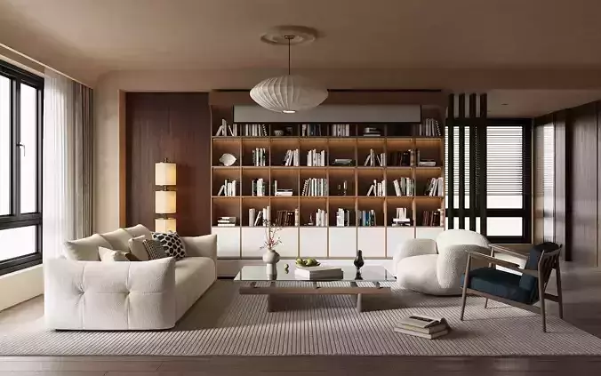 Wabi - sabi style living room