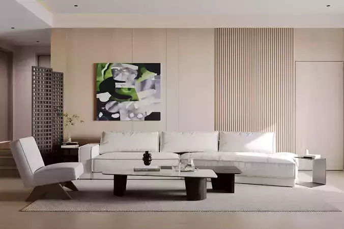 Modern living room dining room interior scenes 242