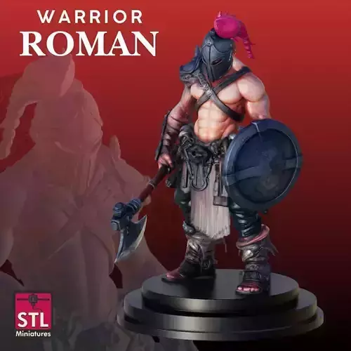 Roman Gladiator STL Warrior with Axe 