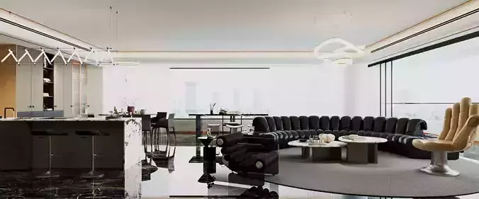 Italian - style living and dining room