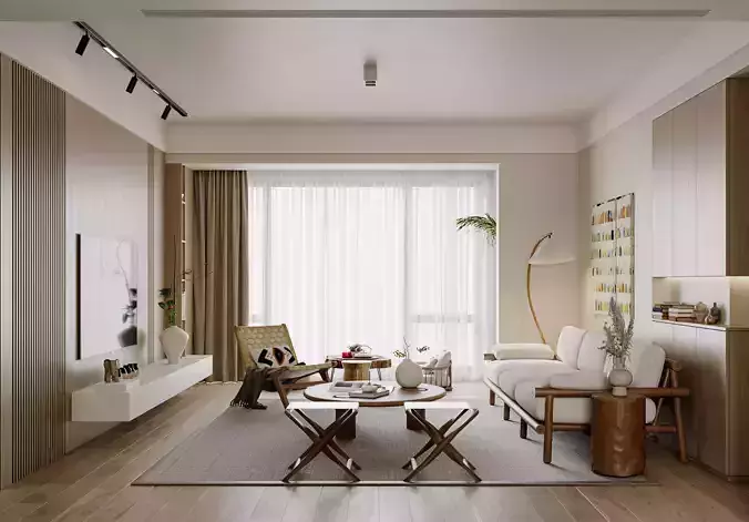 Modern living room dining room interior scenes 244