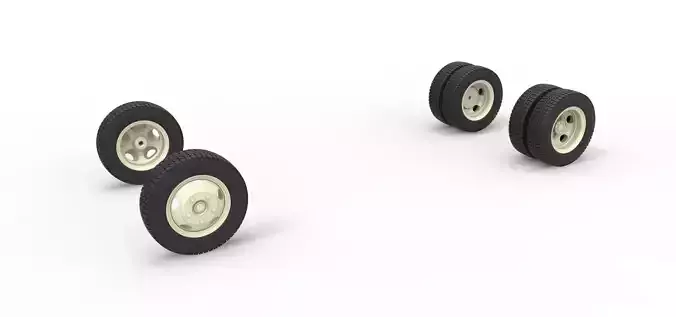 Wheel Set of Vintage truck Scale 1 to 25