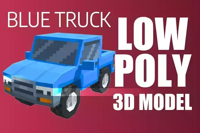 Low Poly Voxel Pickup Truck