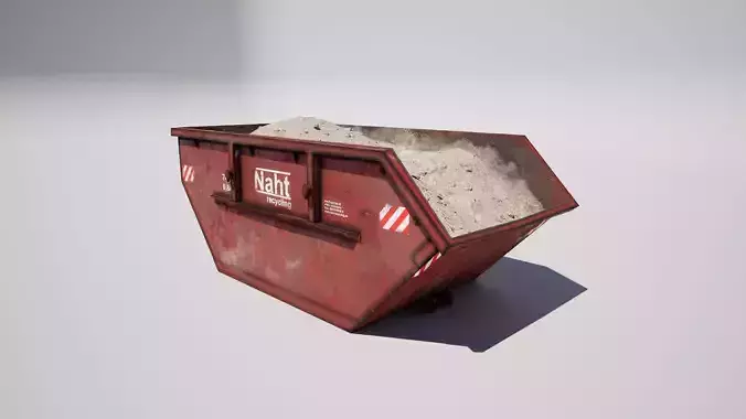 Construction Dumpster with Debris