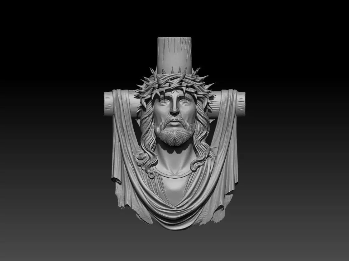 Jesus Cross Pendant  3D model_0