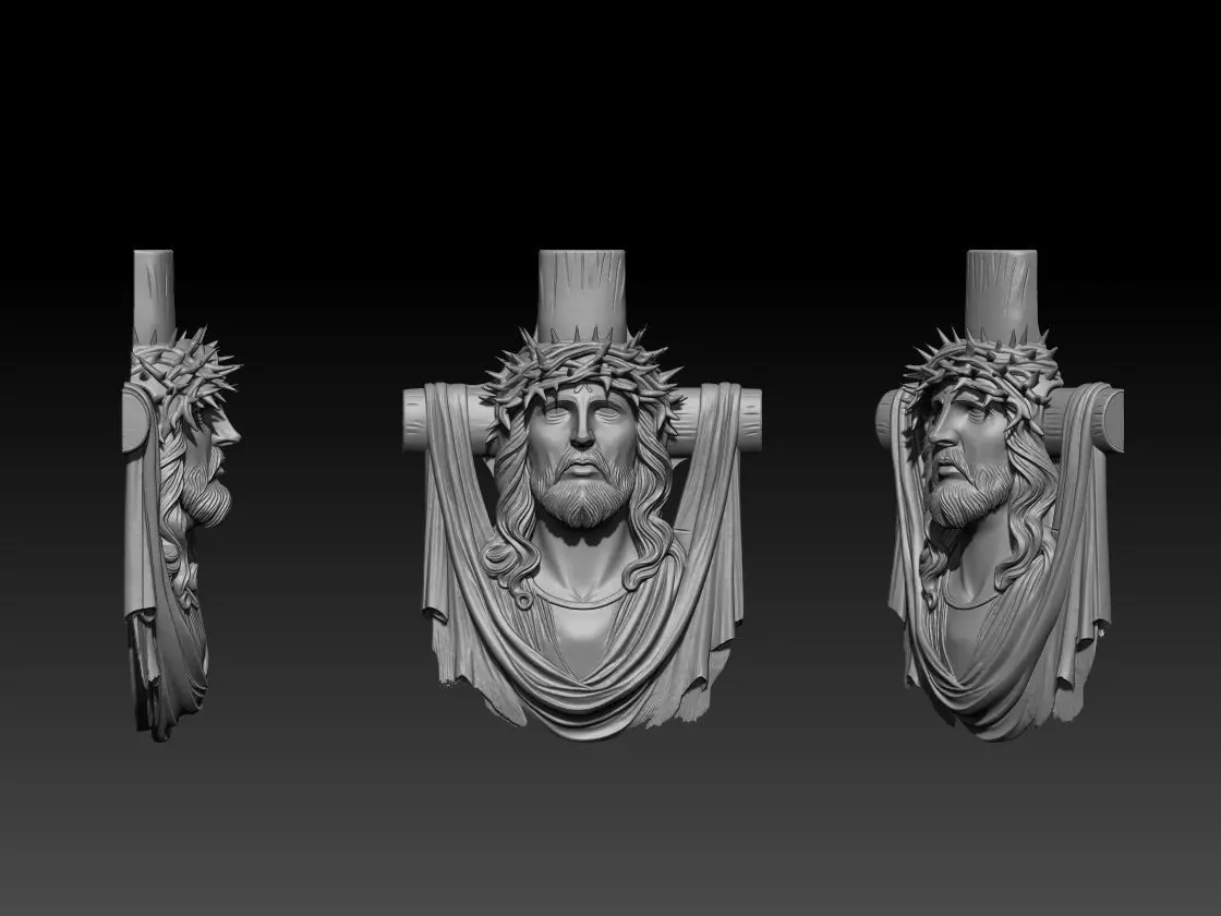 Jesus Cross Pendant  3D model_1