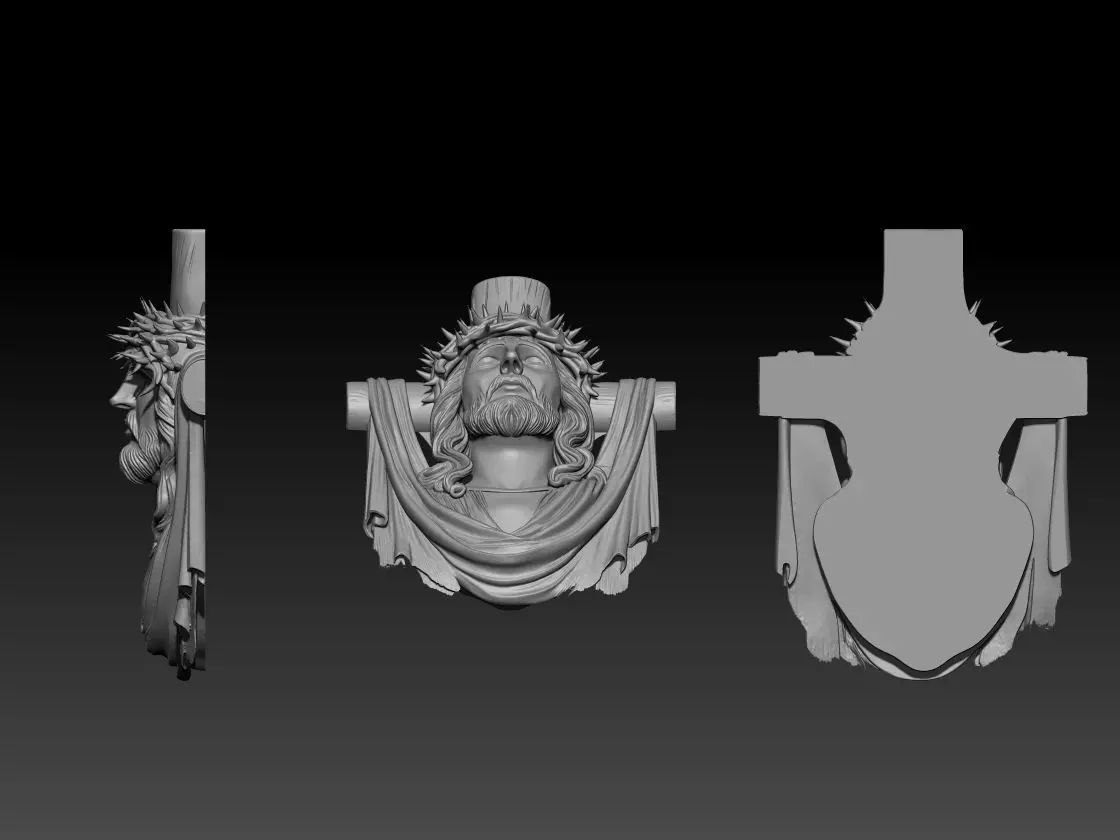 Jesus Cross Pendant  3D model_2