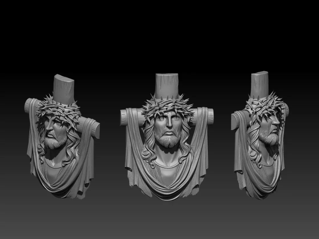 Jesus Cross Pendant  3D model_4