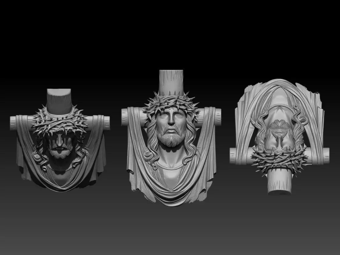 Jesus Cross Pendant  3D model_3