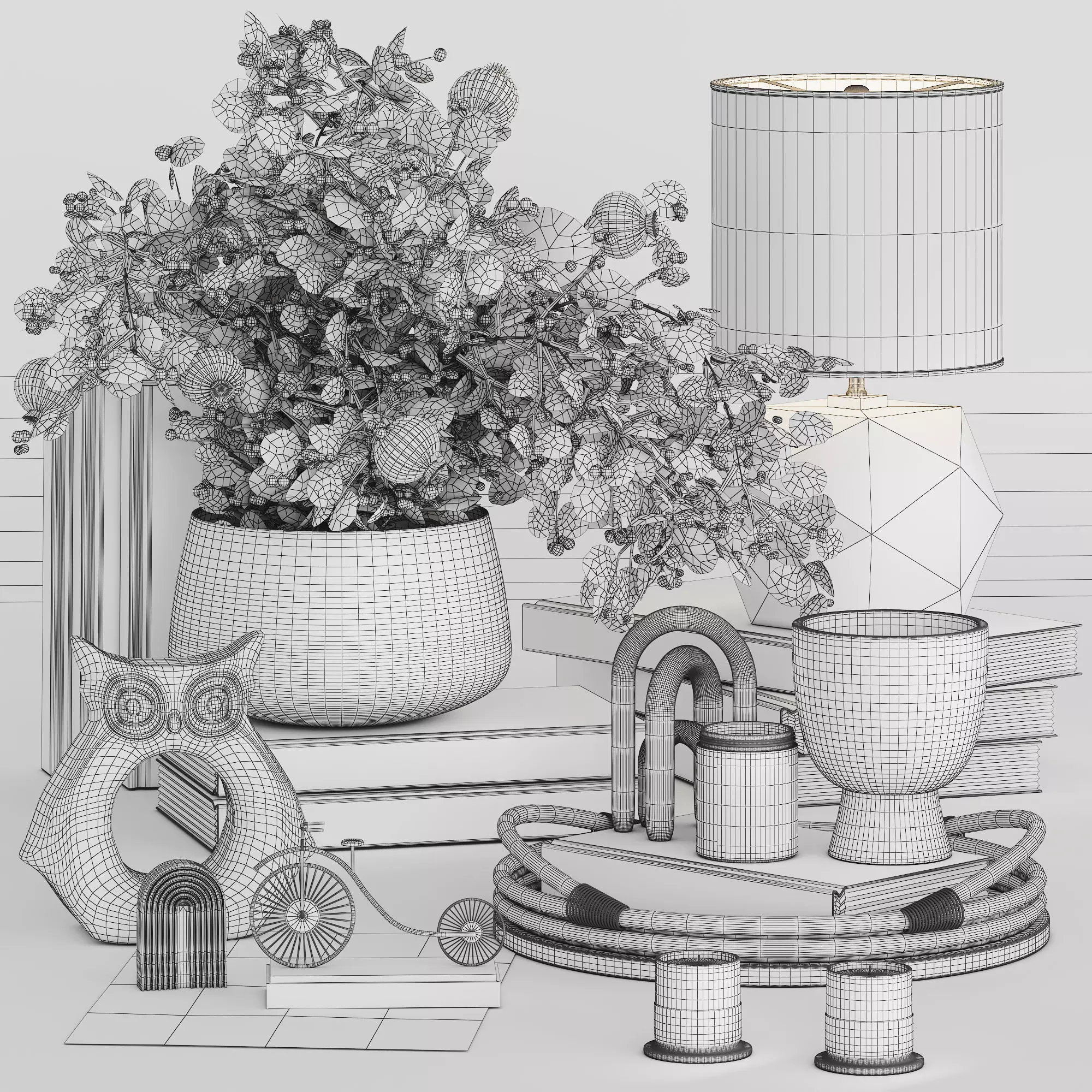 Decorative Set 035 Low-poly 3D model_4