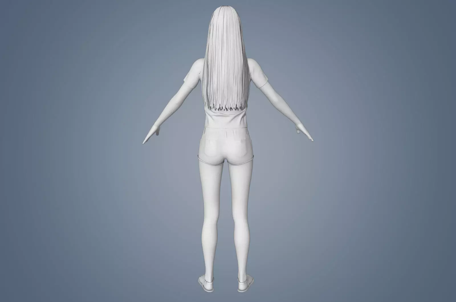 Girl Rigged 3D model Low-poly 3D model_13