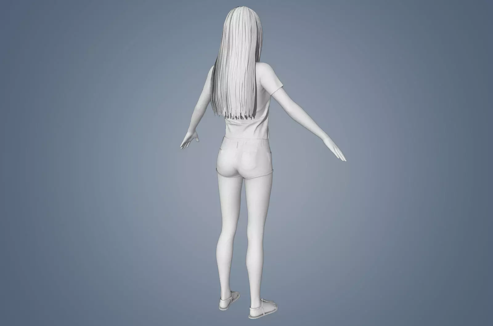 Girl Rigged 3D model Low-poly 3D model_10