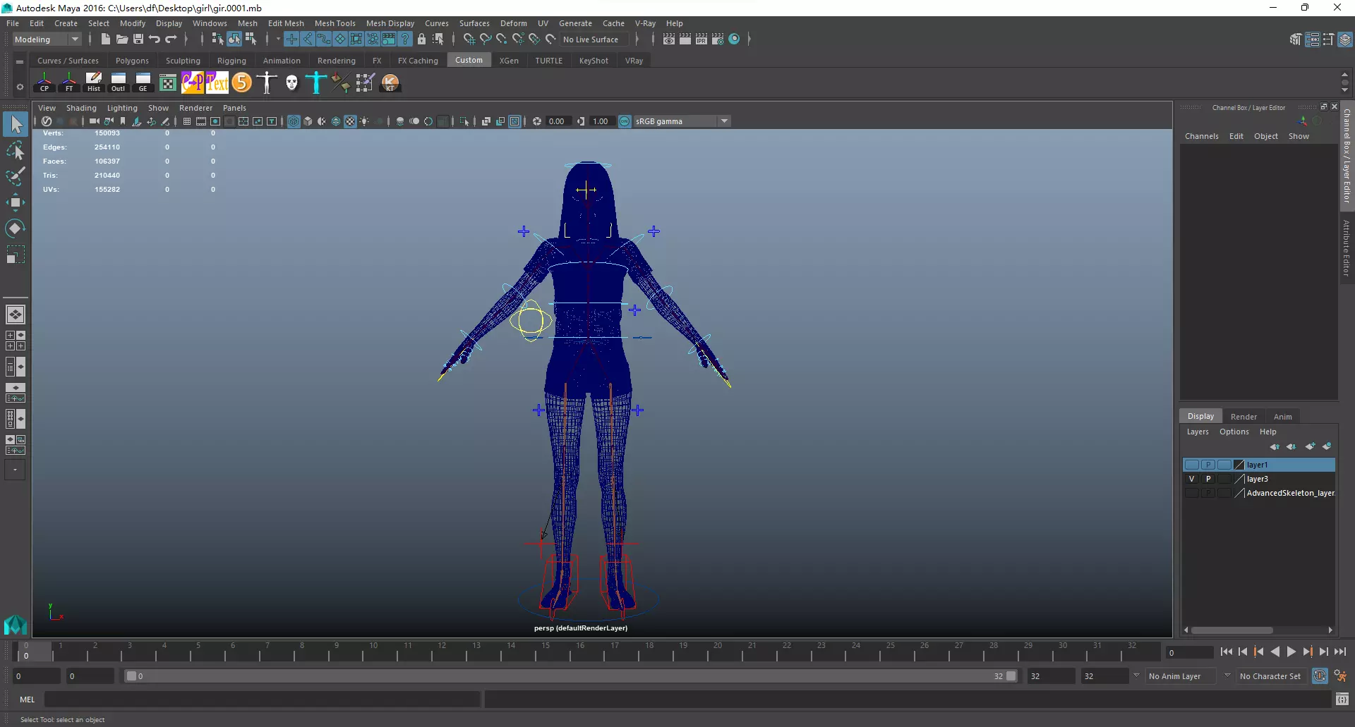 Girl Rigged 3D model Low-poly 3D model_16