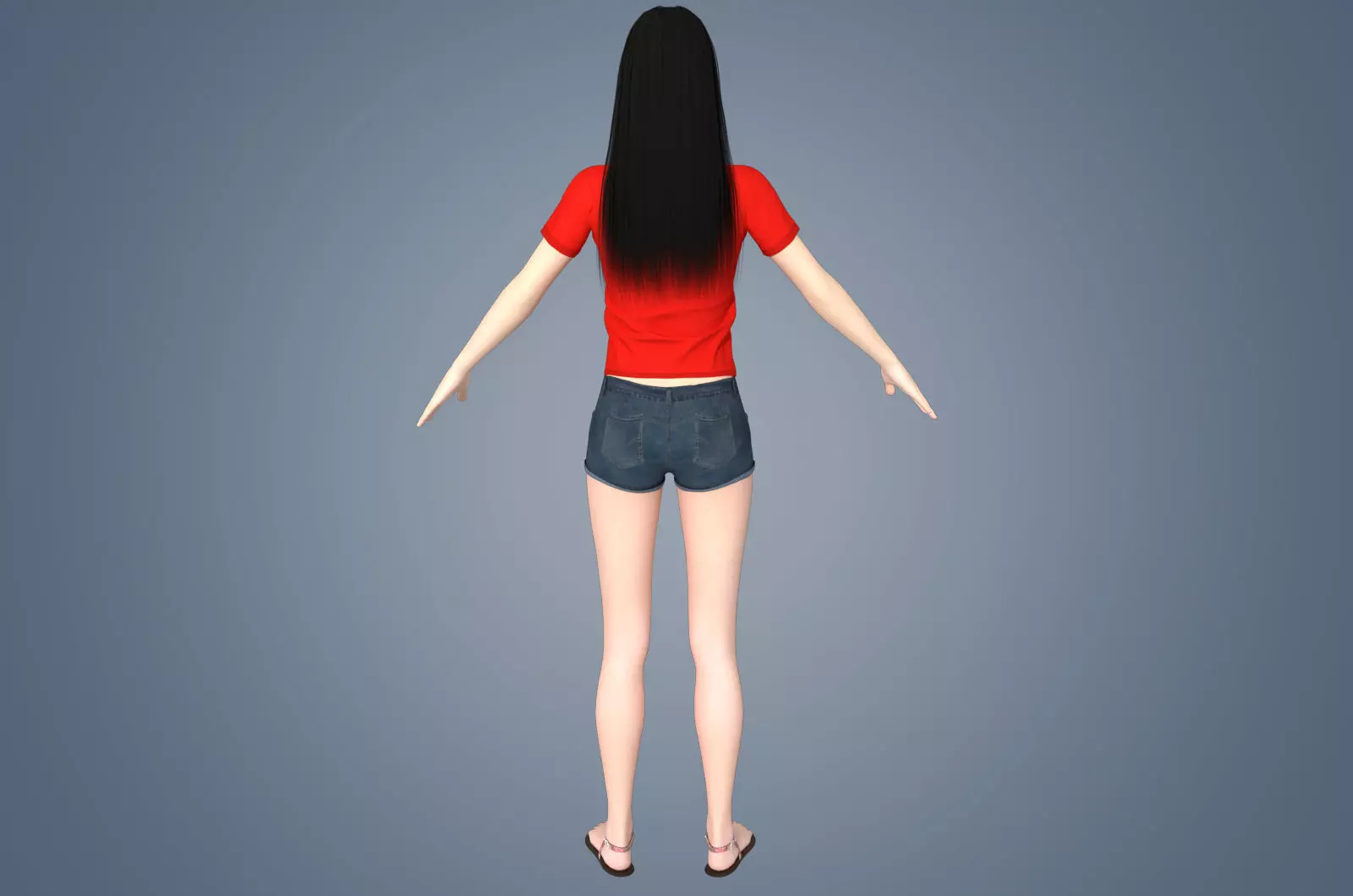 Girl Rigged 3D model Low-poly 3D model_4