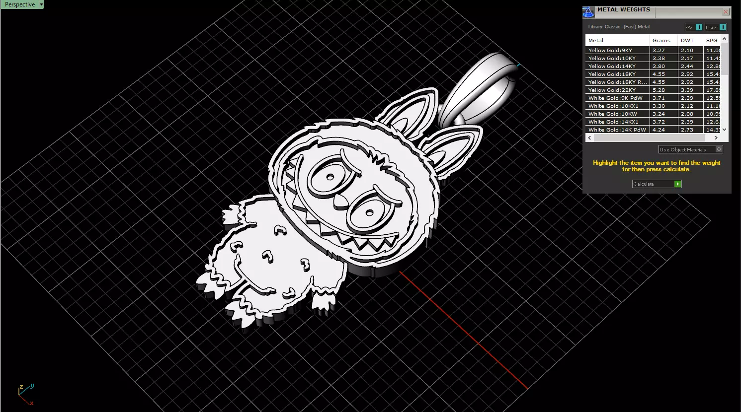 Labubu pendant model 1396 3D print model_4