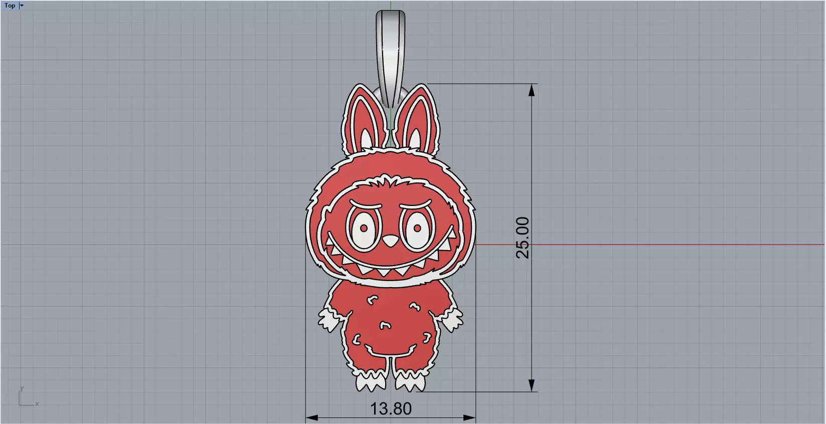 Labubu pendant model 1396 3D print model_5