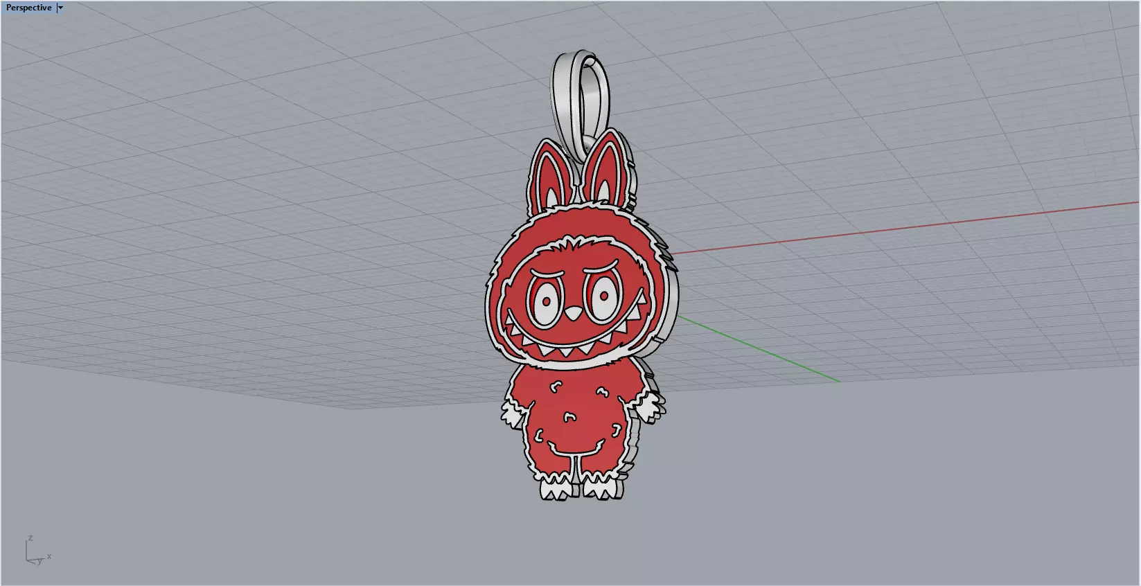 Labubu pendant model 1396 3D print model_8