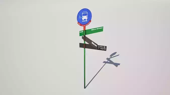 Street Bus Stop Sign