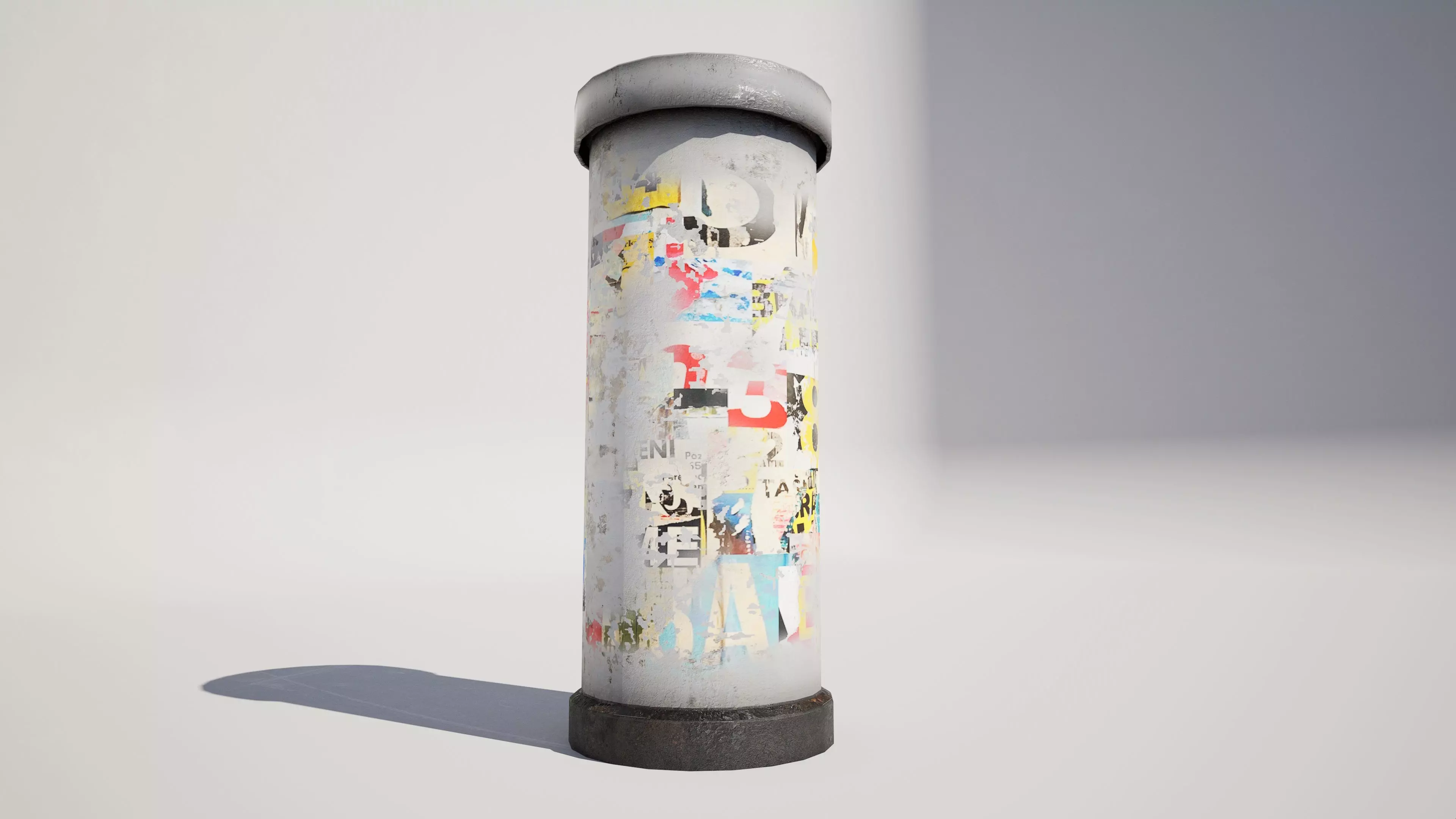 Advertising Column 3D model_0