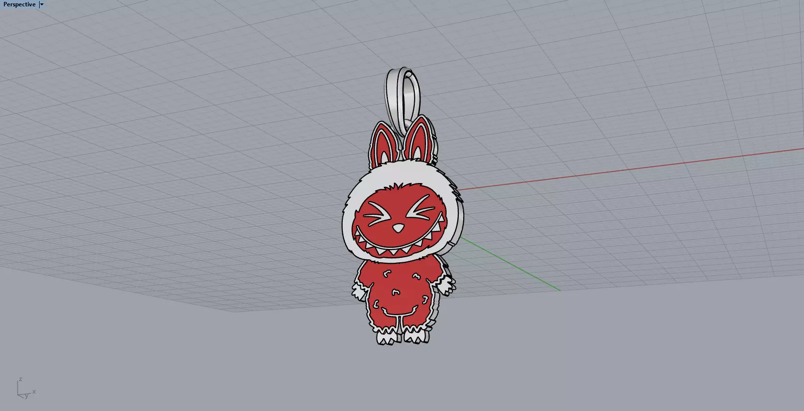 Labubu pendant model 1398 3D print model_8
