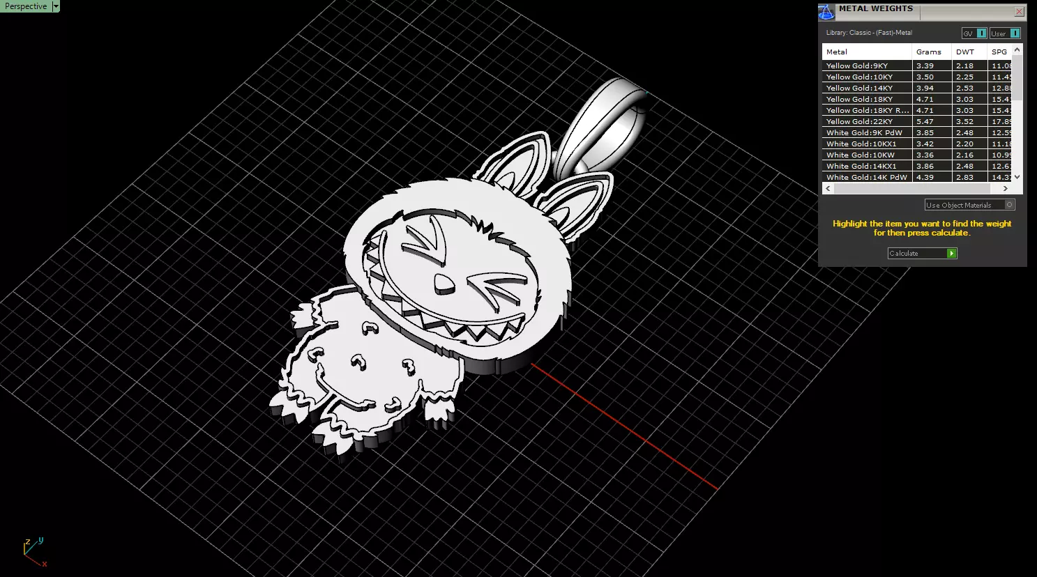 Labubu pendant model 1398 3D print model_4