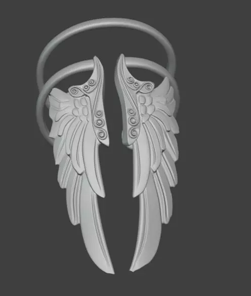Angel Wing Ring Elegant Fantasy Jewelry 3D print model_5