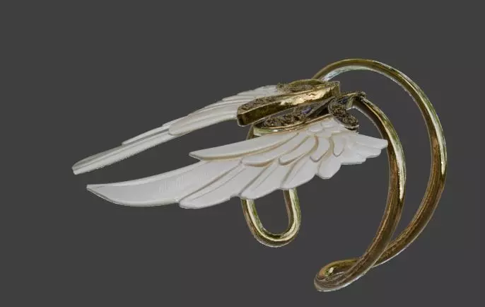 Angel Wing Ring Elegant Fantasy Jewelry 3D print model_1