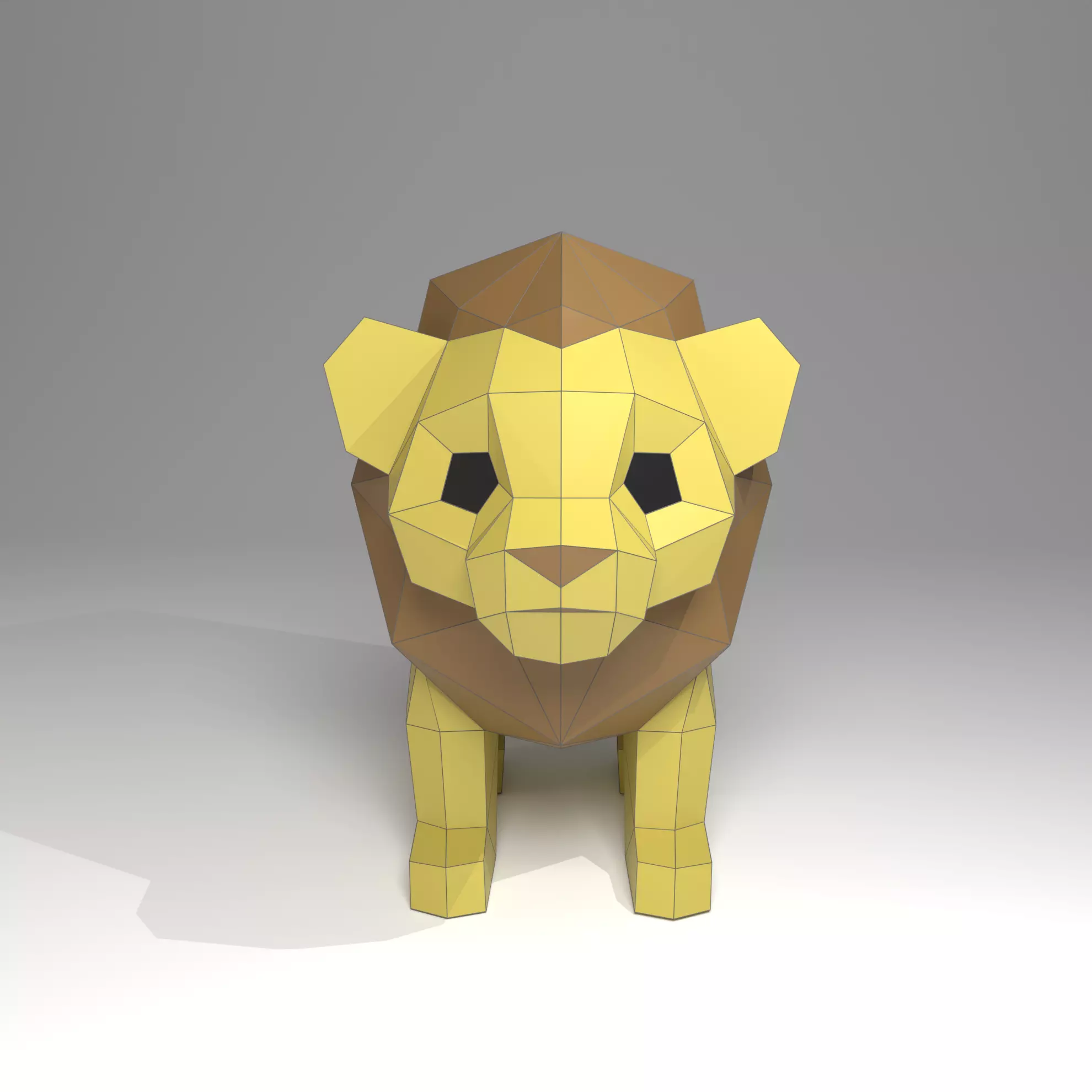 Low Poly Lion 3D Model Low-poly 3D model_2