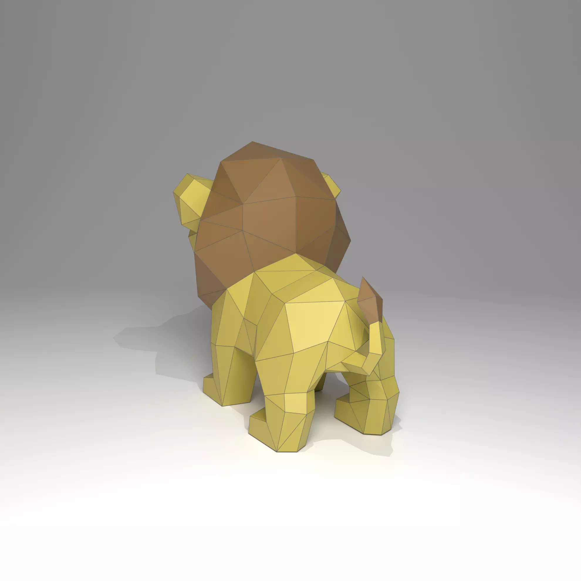 Low Poly Lion 3D Model Low-poly 3D model_1
