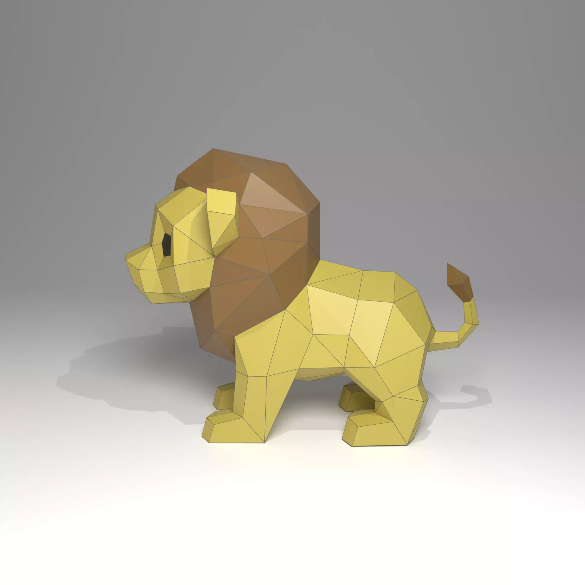Low Poly Lion 3D Model Low-poly 3D model_3