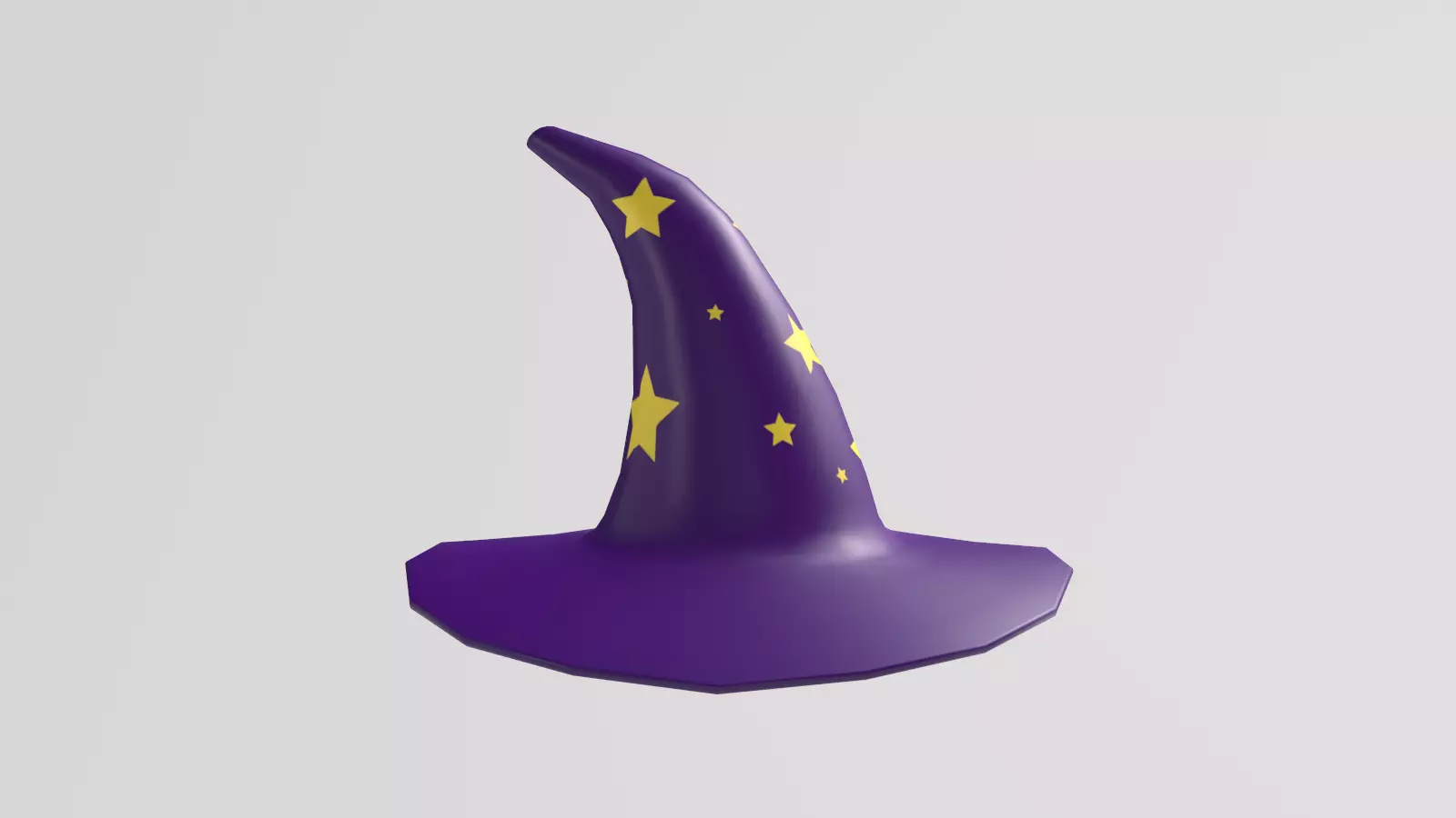 Stylized Low-Poly Mage Hat Low-poly 3D model_8