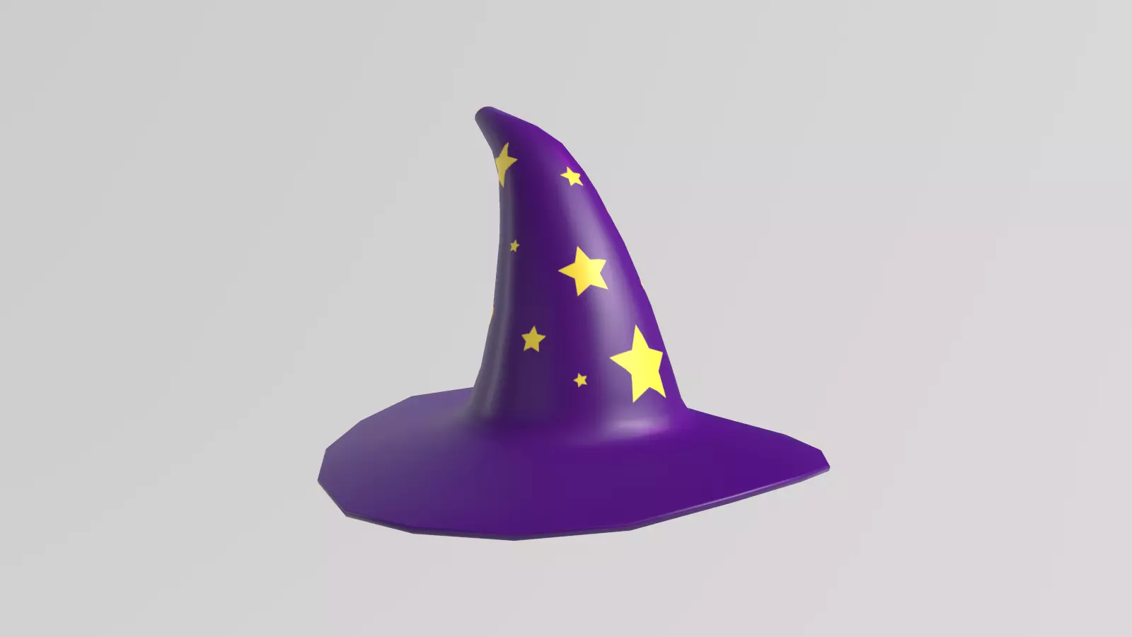 Stylized Low-Poly Mage Hat Low-poly 3D model_7