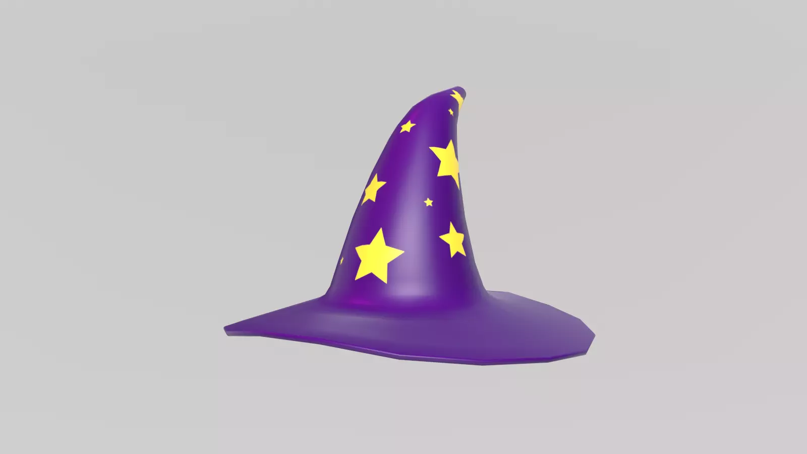 Stylized Low-Poly Mage Hat Low-poly 3D model_4