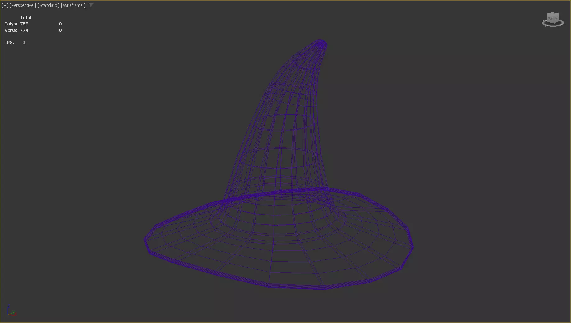 Stylized Low-Poly Mage Hat Low-poly 3D model_12