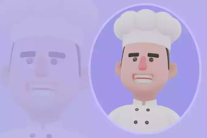 Stylized 3D Male Chef Character - Cook Riding Flying Lobster