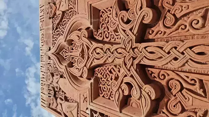 Kachkar Armenian cross totem sculpture
